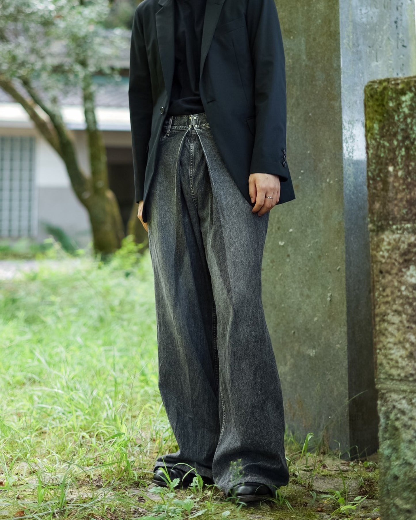 愛知県犬山市のセレクトショップ Hakurei(ハクレイ) JOHN LAWRENCE SULLIVAN ジョンローレンスサリバン -  WASHED DENIM WIDE PANTS