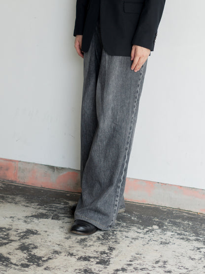 愛知県犬山市のセレクトショップ Hakurei(ハクレイ) JOHN LAWRENCE SULLIVAN ジョンローレンスサリバン -  WASHED DENIM WIDE PANTS