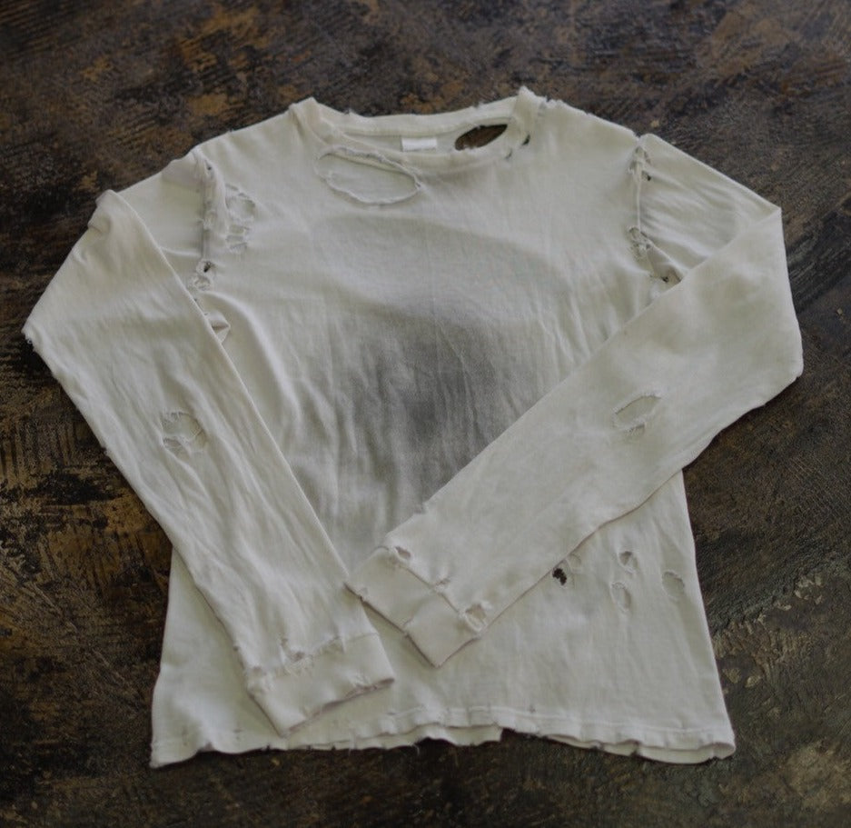 NUMBER (N)INE Distressed long T-shirt / ナンバーナイン ダメージ加工 ロングTシャツ